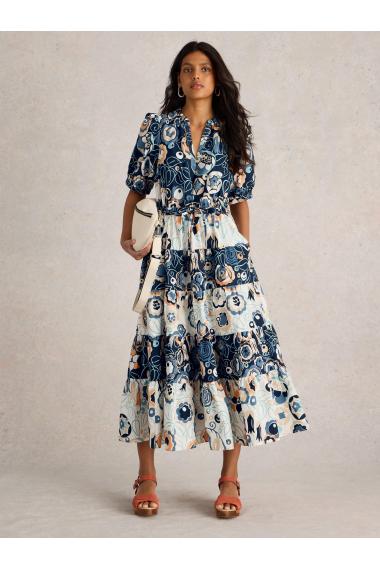 White Stuff Elle Tiered Dress in BLUE PR Art. WS441027