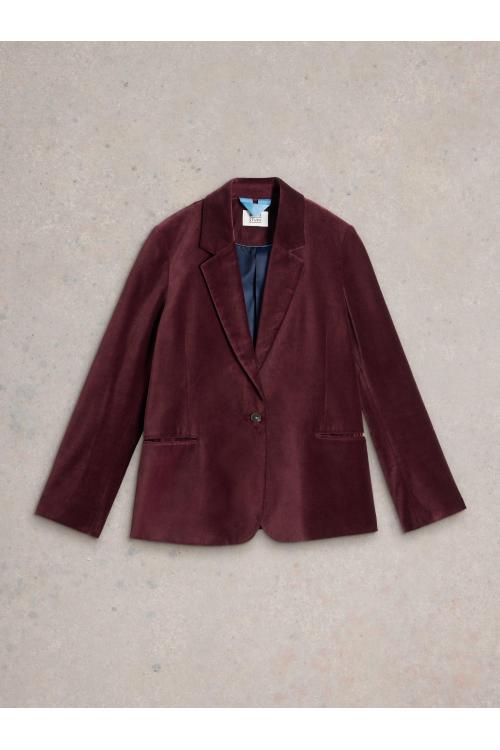 White Stuff Evelyn Velvet Blazer in DK PLUM Art. WS441393