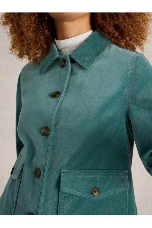 White Stuff Amelia Velvet Jacket in DUS GREEN Art. WS441396