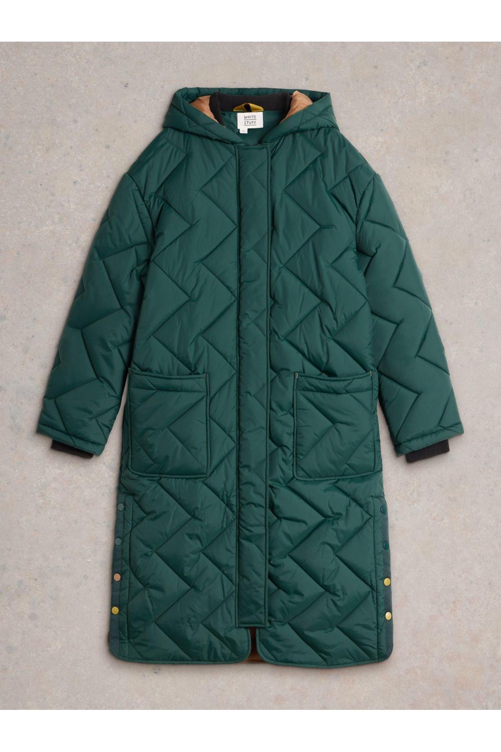 White Stuff Sloane Quilted Coat in DK GREEN Art. WS441401