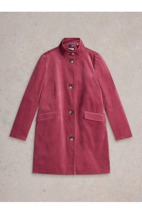 White Stuff Karla Velvet Coat in DUS PINK Art. WS441403