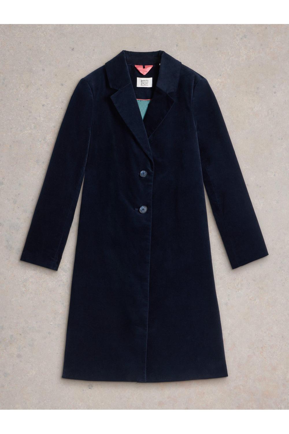 White Stuff Kamila Velvet Coat in DARK NAVY Art. WS441404