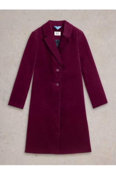 White Stuff Kamila Velvet Coat in DK PLUM Art. WS441404