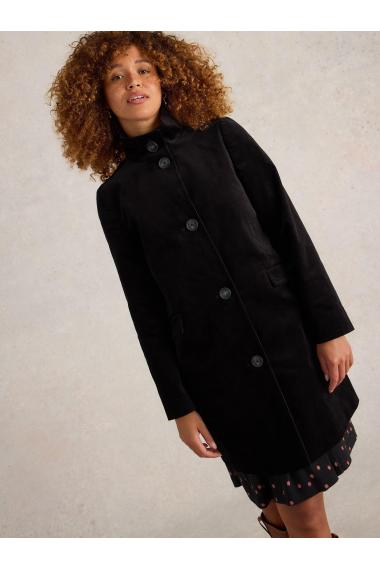 White Stuff Karla Velvet Coat in PURE BLK Art. WS441403