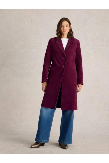 White Stuff Kamila Velvet Coat in DK PLUM Art. WS441404