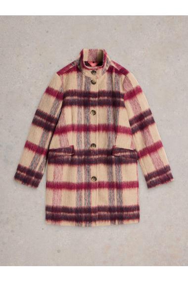 White Stuff Karla Check Coat in PLUM MLT Art. WS441406