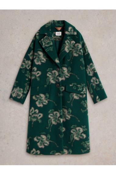 White Stuff Lara Floral Coat in GREEN MLT Art. WS441407