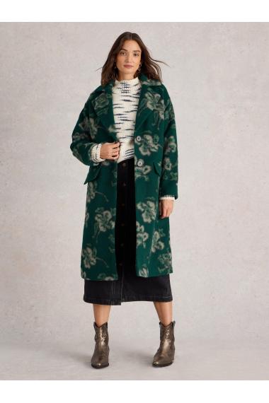 White Stuff Lara Floral Coat in GREEN MLT Art. WS441407