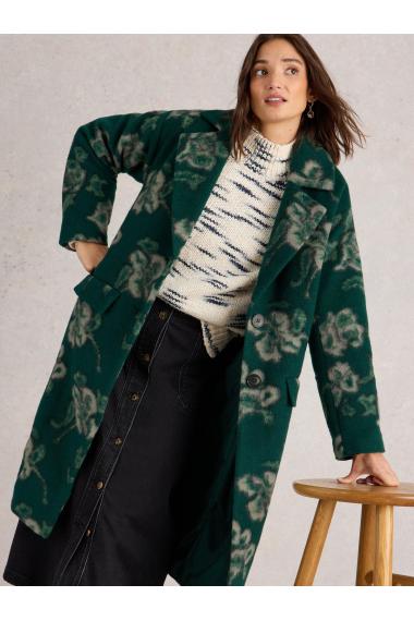 White Stuff Lara Floral Coat in GREEN MLT Art. WS441407