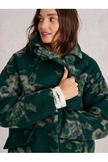 White Stuff Lara Floral Coat in GREEN MLT Art. WS441407