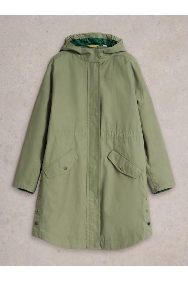 White Stuff Wren Waterproof Coat in MID GREEN Art. WS441408