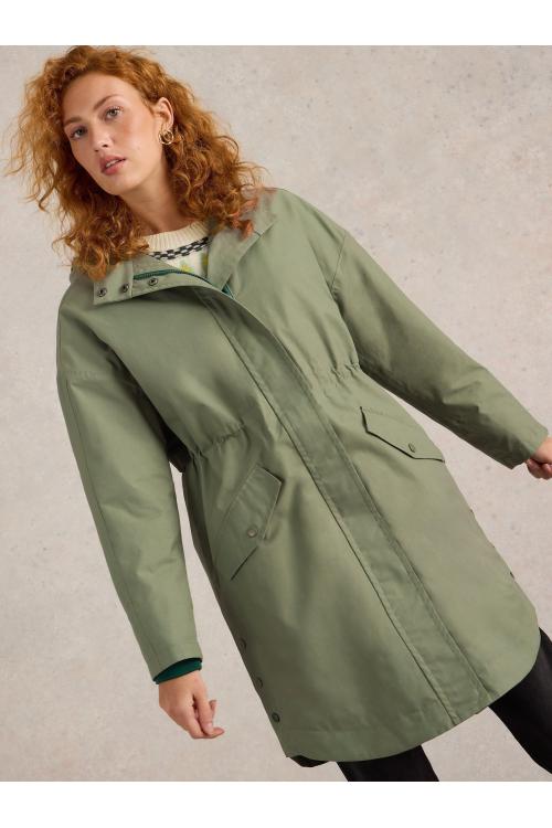 White Stuff Wren Waterproof Coat in MID GREEN Art. WS441408