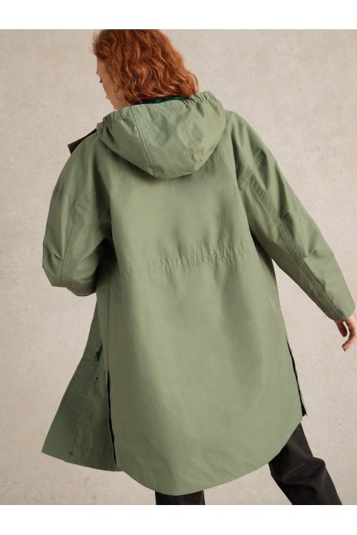 White Stuff Wren Waterproof Coat in MID GREEN Art. WS441408