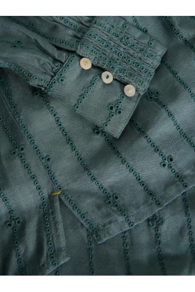 White Stuff Aster Broderie Shirt in DUS GREEN Art. WS441447