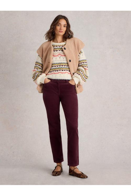 White Stuff Brooke Straight Cord Trouser in MID PLUM Art. WS441493