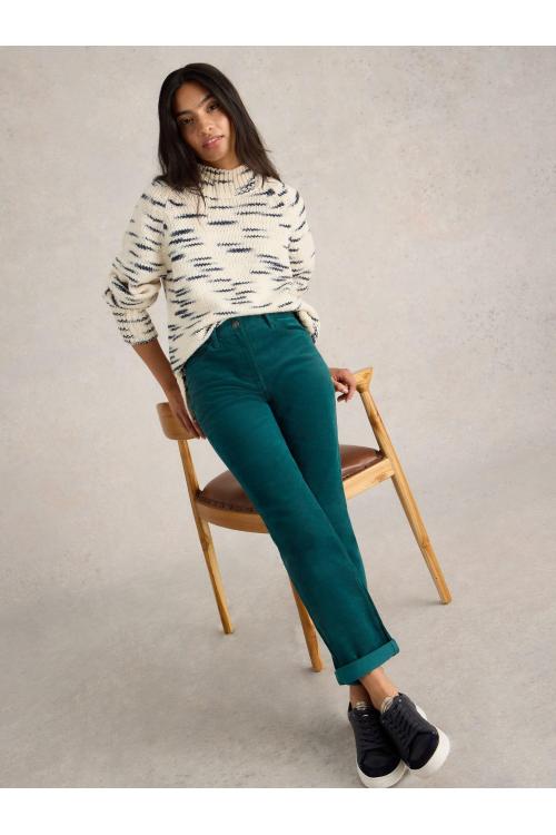 White Stuff Brooke Straight Cord Trouser in DK GREEN Art. WS441493