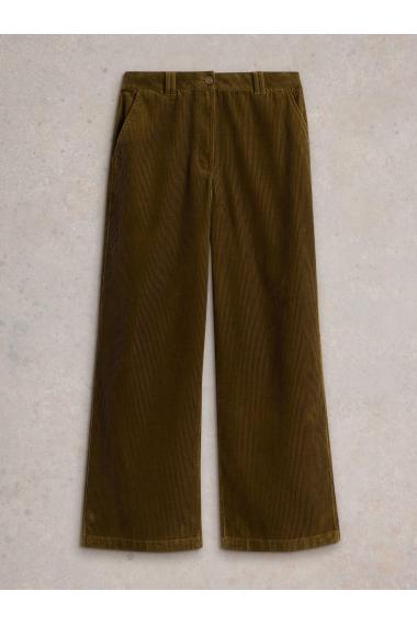 White Stuff Belle Cord Wide Leg Trouser in KHAKI GRN Art. WS441494