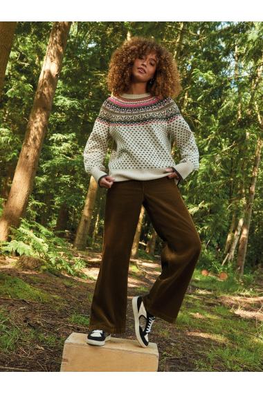 White Stuff Belle Cord Wide Leg Trouser in KHAKI GRN Art. WS441494