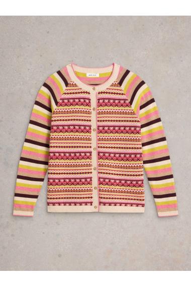 White Stuff LULU FAIRISLE CARDI in PINK MLT Art. WS441517