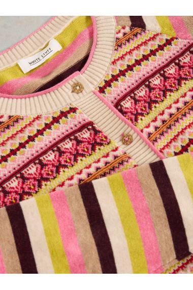 White Stuff LULU FAIRISLE CARDI in PINK MLT Art. WS441517