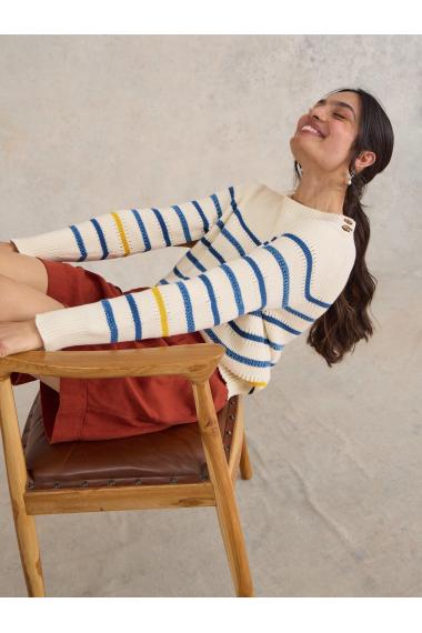 White Stuff ELLIE STRIPE JUMPER in NAT MLT Art. WS441522