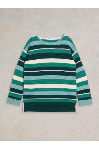 White Stuff JANA STRIPE JUMPER in GREEN MLT Art. WS441530