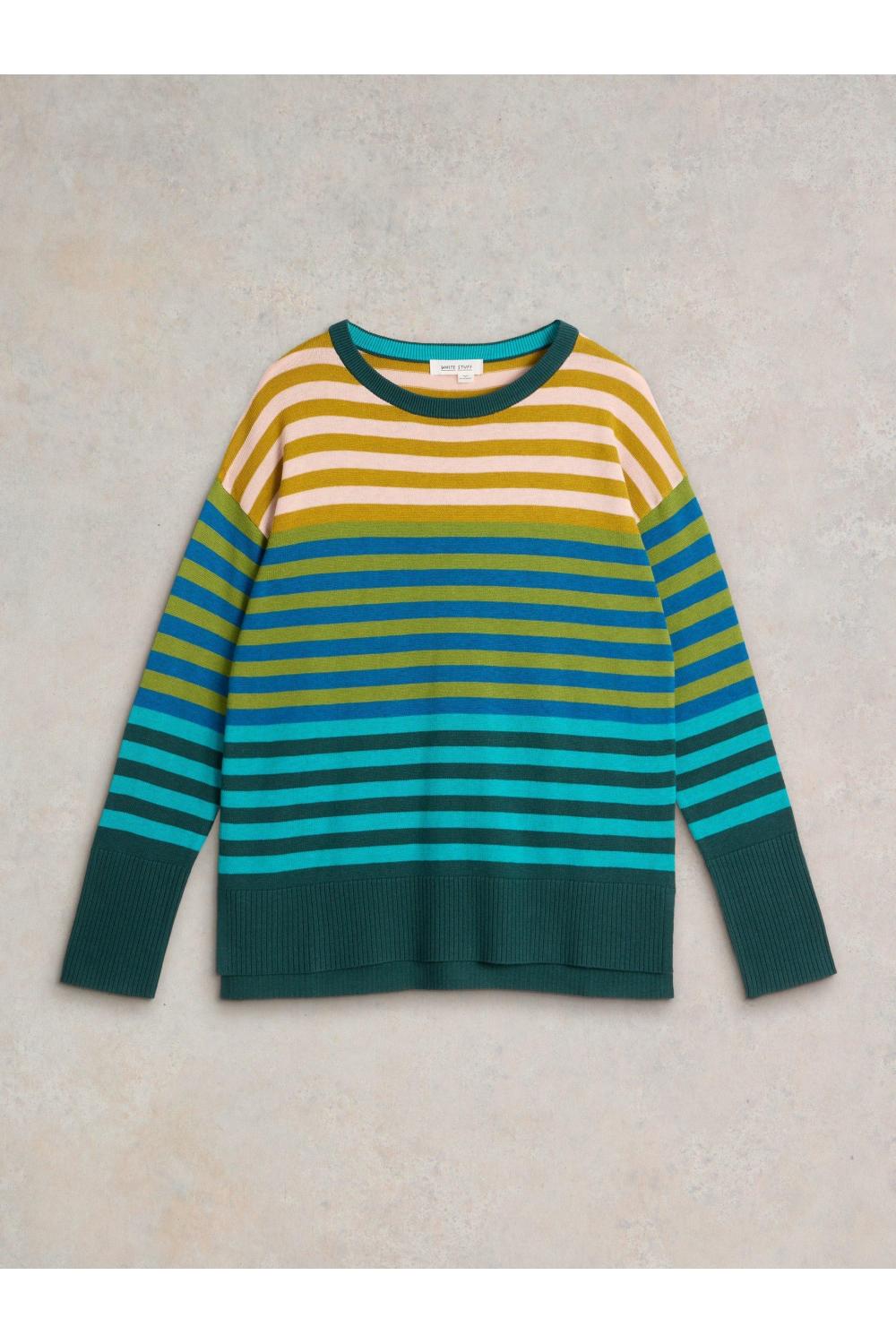 White Stuff OLIVE STRIPE JUMPER in GREEN MLT Art. WS441532