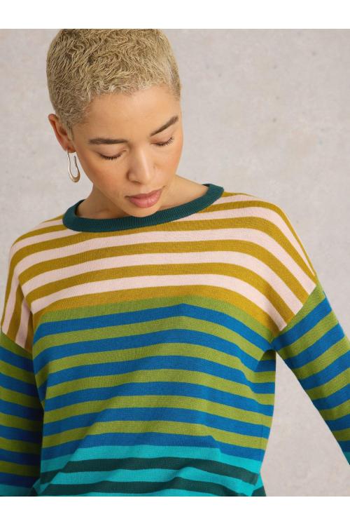 White Stuff OLIVE STRIPE JUMPER in GREEN MLT Art. WS441532