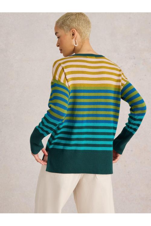 White Stuff OLIVE STRIPE JUMPER in GREEN MLT Art. WS441532