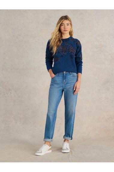 White Stuff JULIE EMBORDIERED JUMPER in MID BLUE Art. WS441533