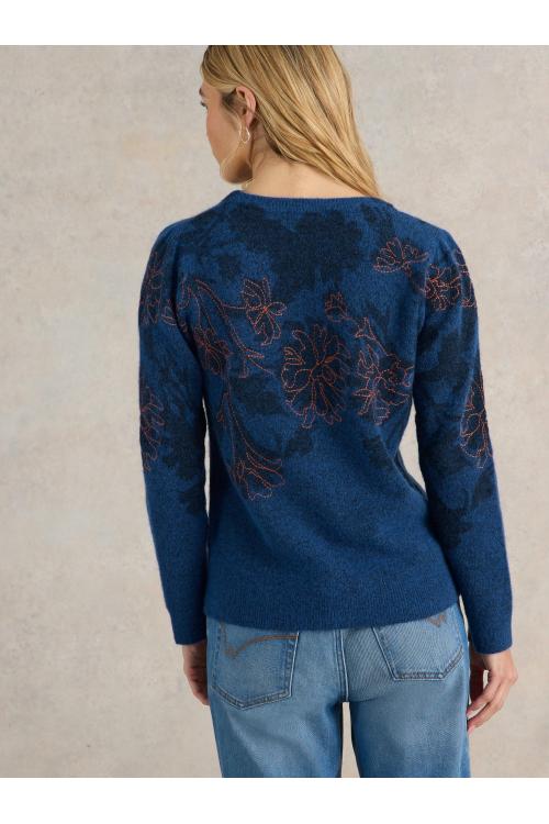 White Stuff JULIE EMBORDIERED JUMPER in MID BLUE Art. WS441533