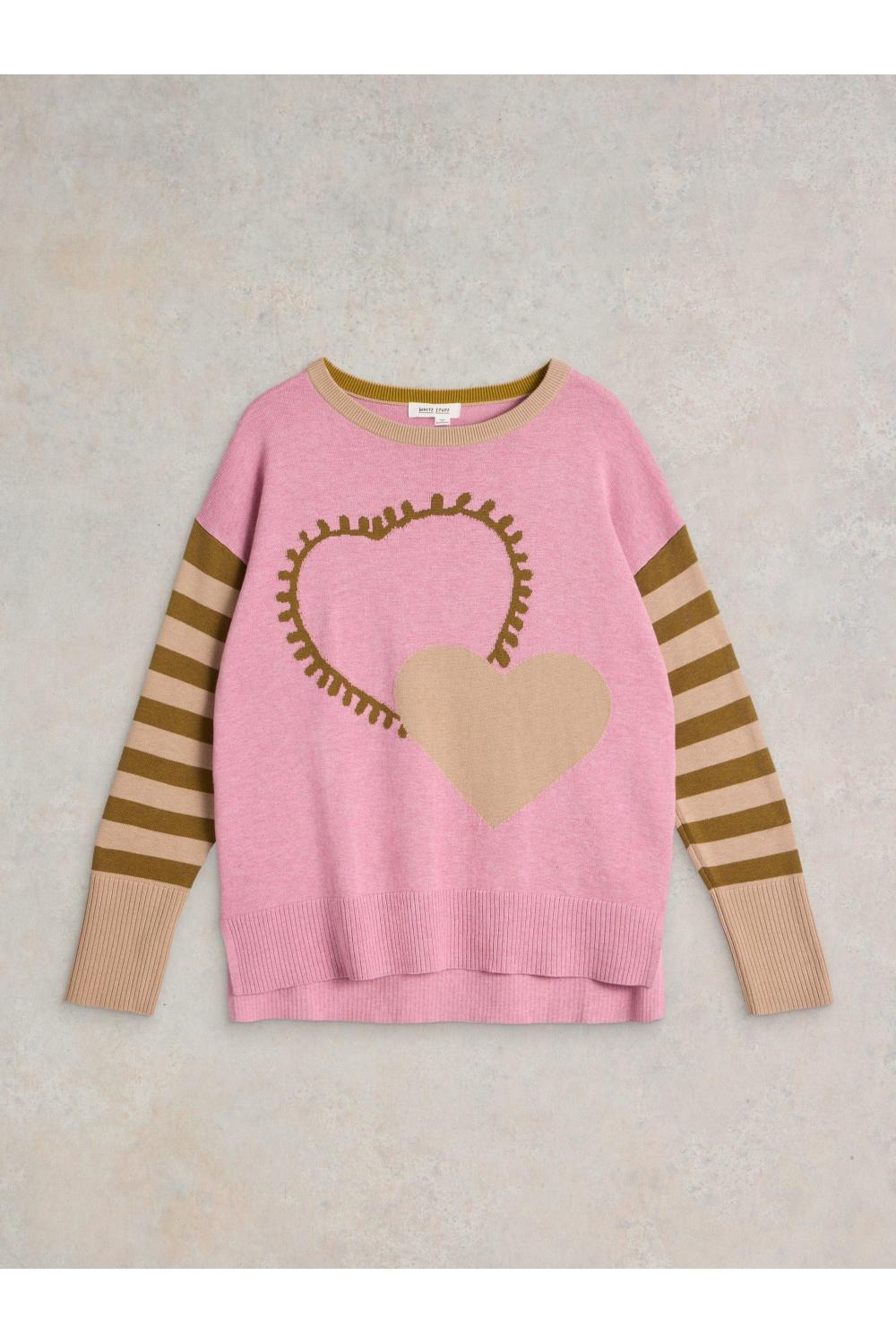 White Stuff OLIVE HEART JUMPER in PINK MLT Art. WS441537