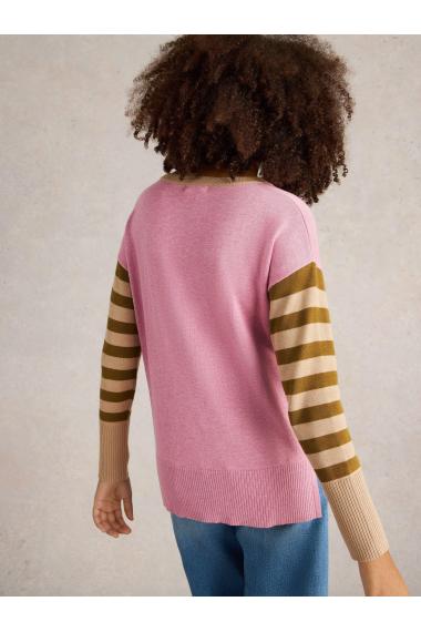 White Stuff OLIVE HEART JUMPER in PINK MLT Art. WS441537