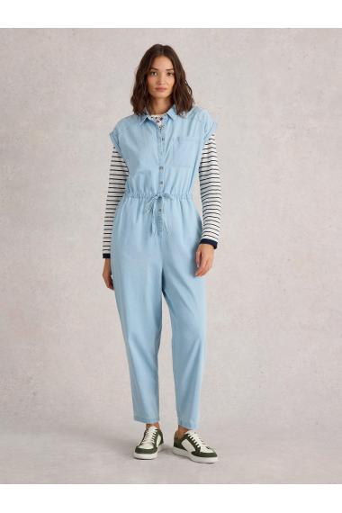 White Stuff Piper Broderie Jumpsuit in MID DENIM Art. WS441664