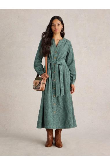 White Stuff Florence Cord Dress in DUS GREEN Art. WS441671