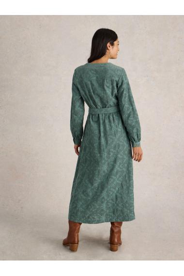 White Stuff Florence Cord Dress in DUS GREEN Art. WS441671