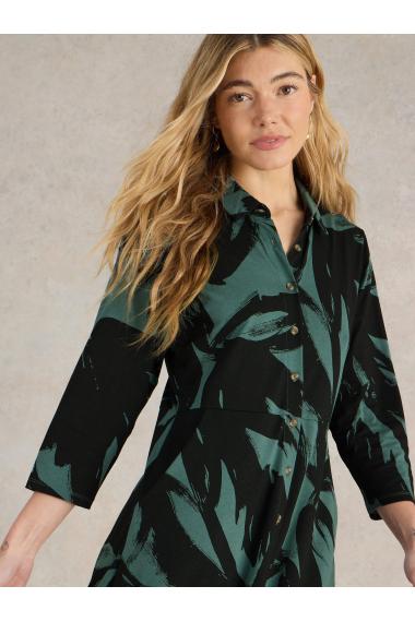 White Stuff Rua Jersey Shirt Dress in GREEN PR Art. WS441680