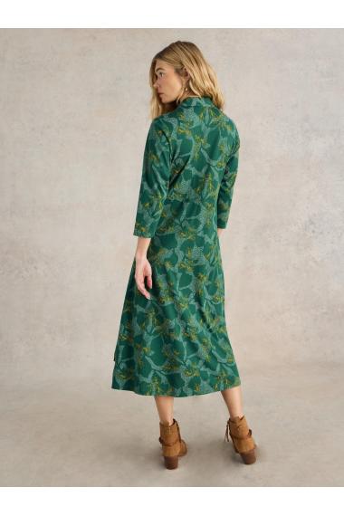 White Stuff Rua Jersey Shirt Dress in GREEN MLT Art. WS441680