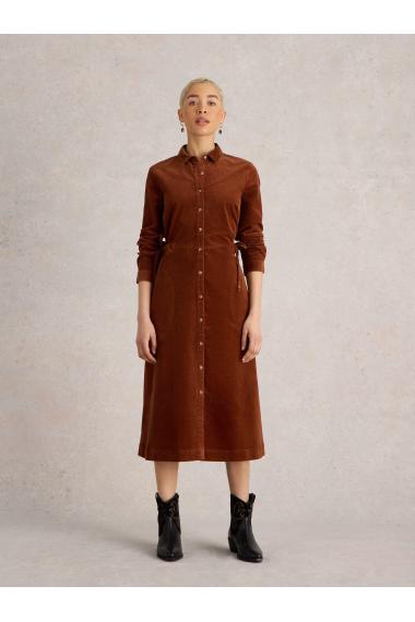 White Stuff Jade Cord Shirt Dress in DARK TAN Art. WS441709