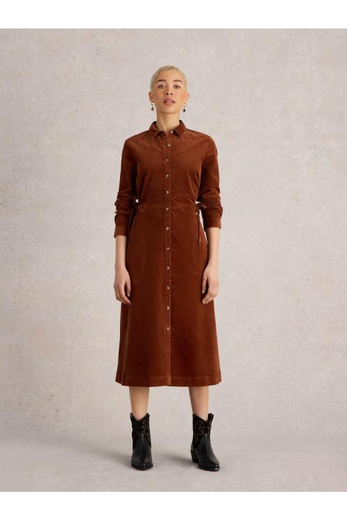 White Stuff Jade Cord Shirt Dress in DARK TAN Art. WS441709