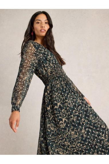 White Stuff Edie Metallic Spot Maxi Dress in BLK MLT Art. WS441716