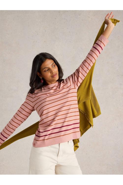 White Stuff WILLOW STRIPE LS TOP in PINK MLT Art. WS441737