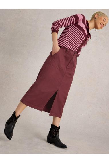 White Stuff Maren Midi Skirt in DK PLUM Art. WS441841