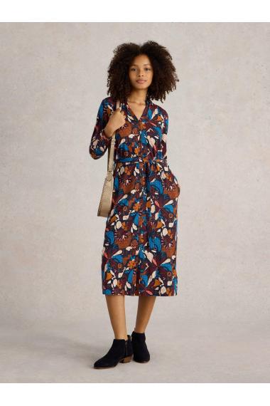 White Stuff Annie Jersey Shirt Dress in NAVY PR Art. WS441844