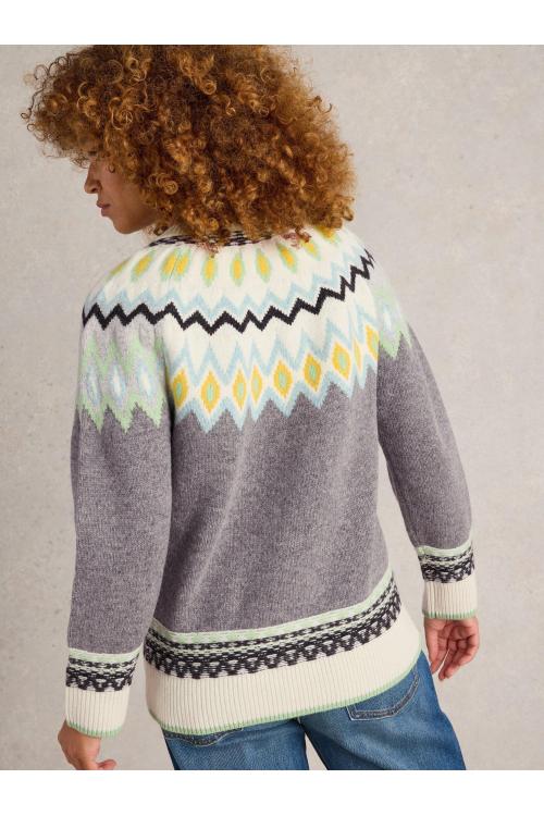 White Stuff SUNSET FAIRISLE JUMPER  in GREY MLT Art. WS441848