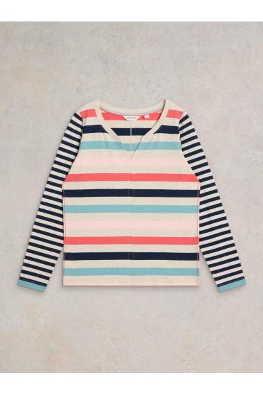 White Stuff NELLY STRIPE LS TEE in NAT MLT Art. WS441855