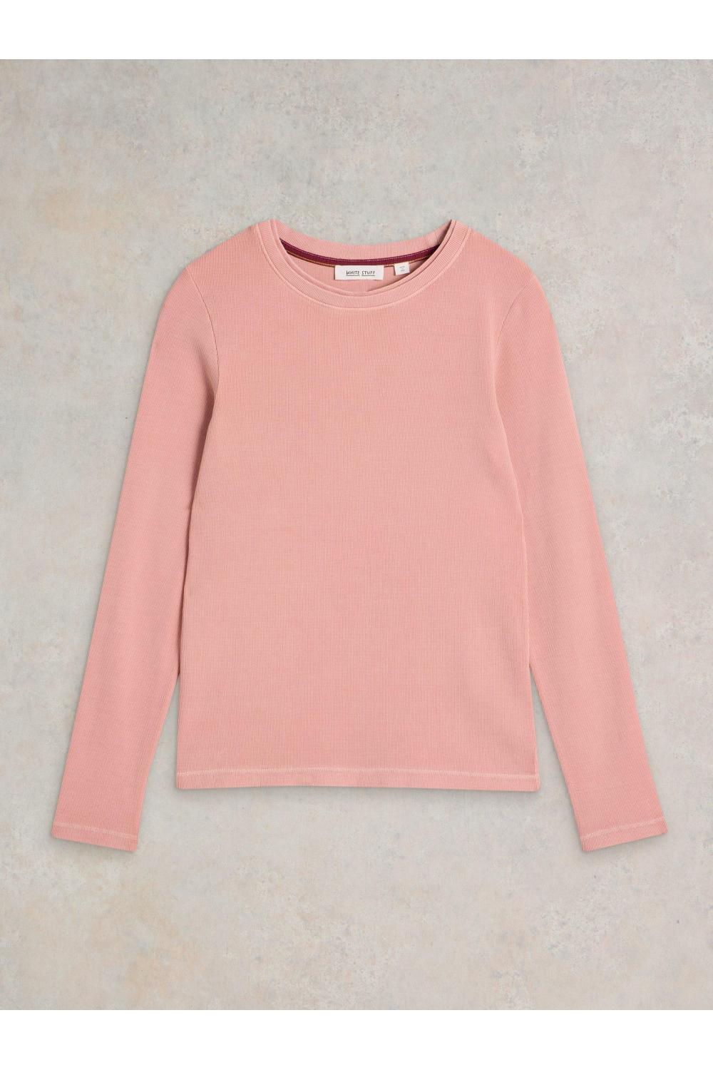 White Stuff SADIE LONG SLEEVE RIB TEE in DUS PINK Art. WS441856