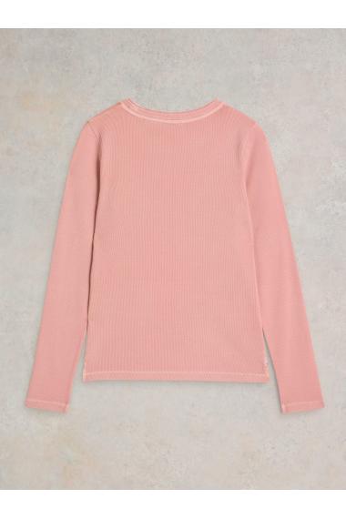 White Stuff SADIE LONG SLEEVE RIB TEE in DUS PINK Art. WS441856