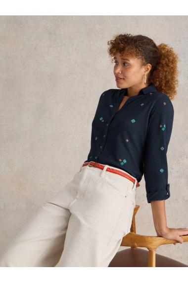 White Stuff ANNIE EMBROIDERED SHIRT in NAVY MULTI Art. WS441858