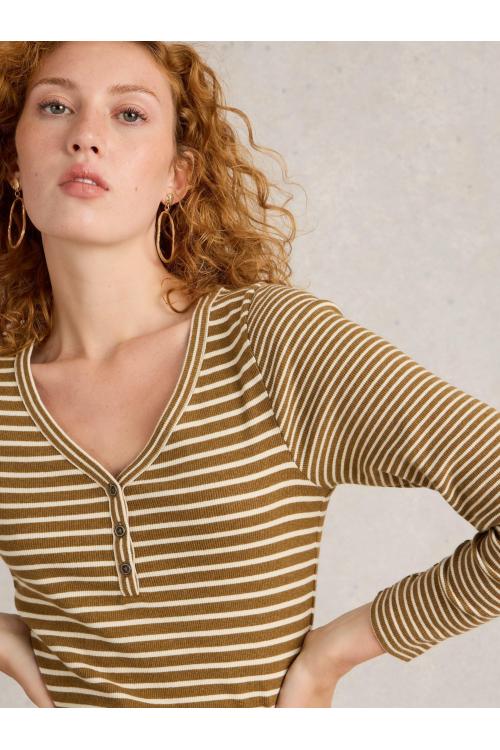 White Stuff HALLEY RIB STRIPE HENLEY in CHART MLT Art. WS441859